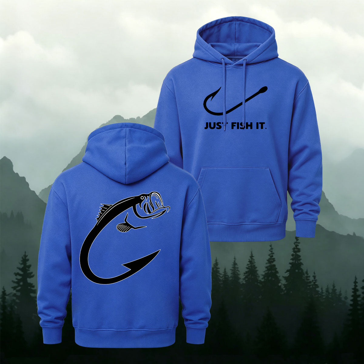 Angler Just Fish It Slogan Heavyweight Hoodie