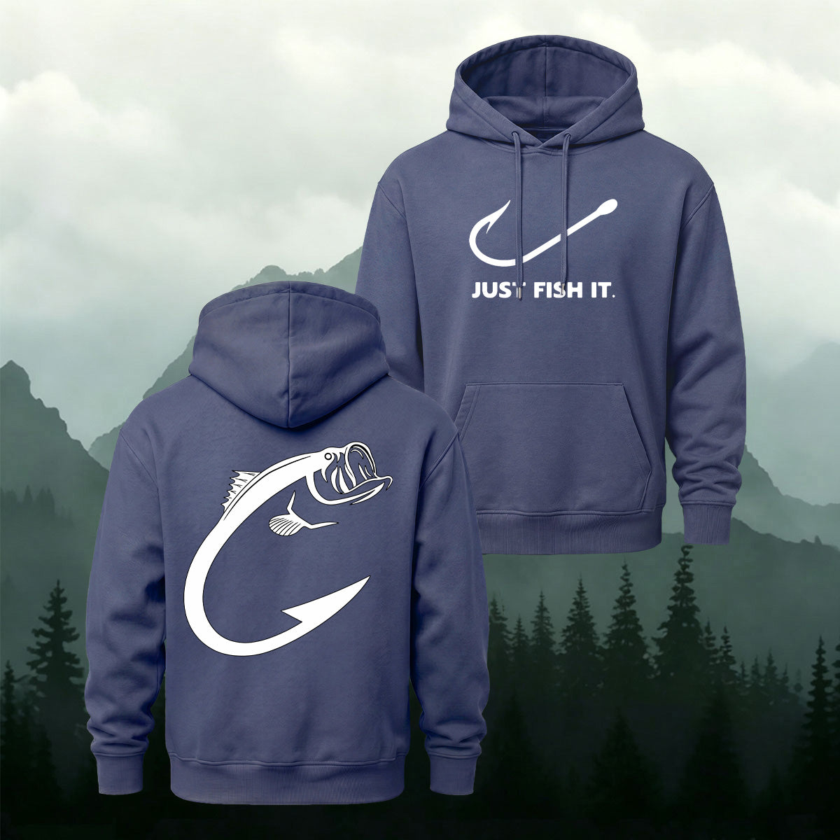 Angler Just Fish It Slogan Heavyweight Hoodie