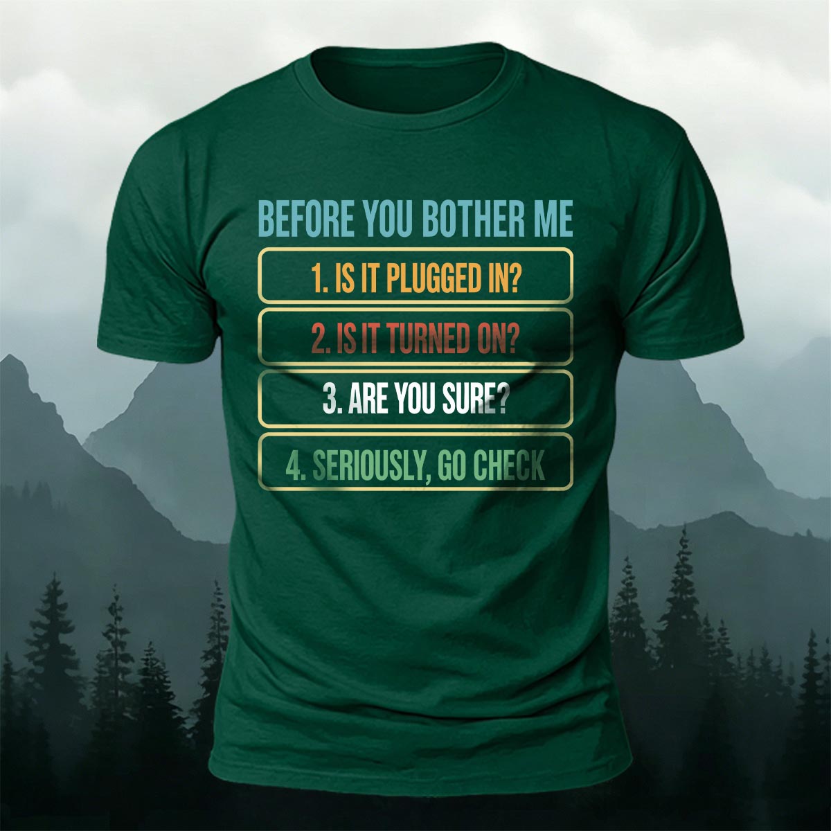 面白いITサポートチェックリスト カジュアルコットンTシャツ