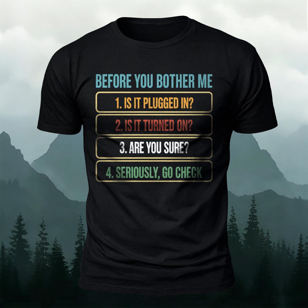 面白いITサポートチェックリスト カジュアルコットンTシャツ