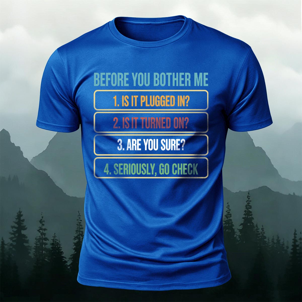 面白いITサポートチェックリスト カジュアルコットンTシャツ