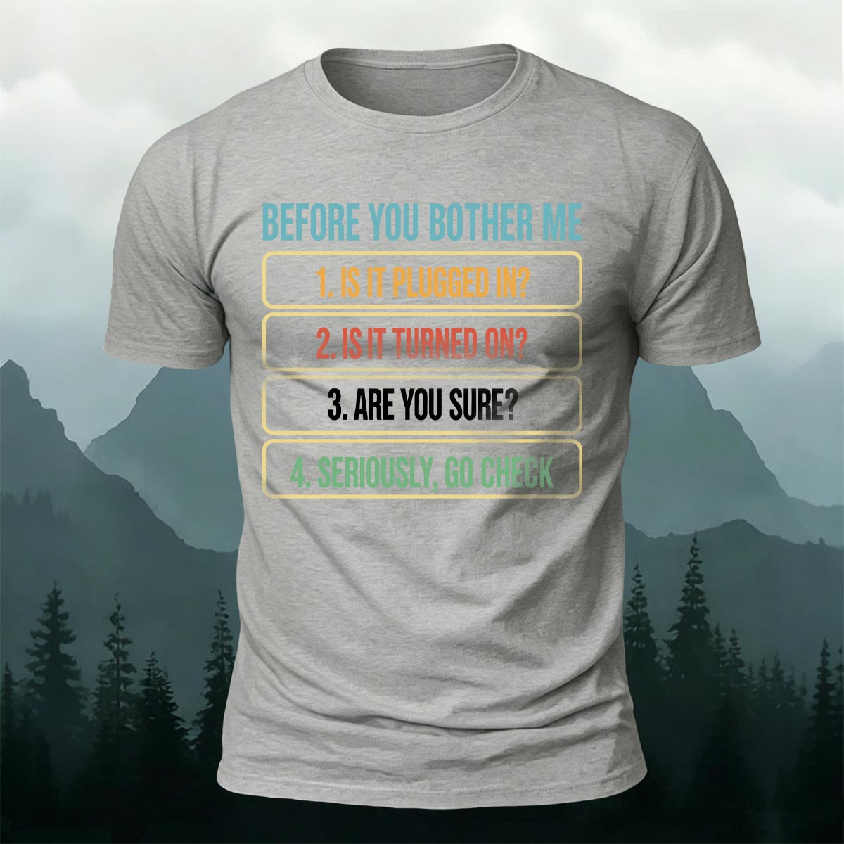 面白いITサポートチェックリスト カジュアルコットンTシャツ