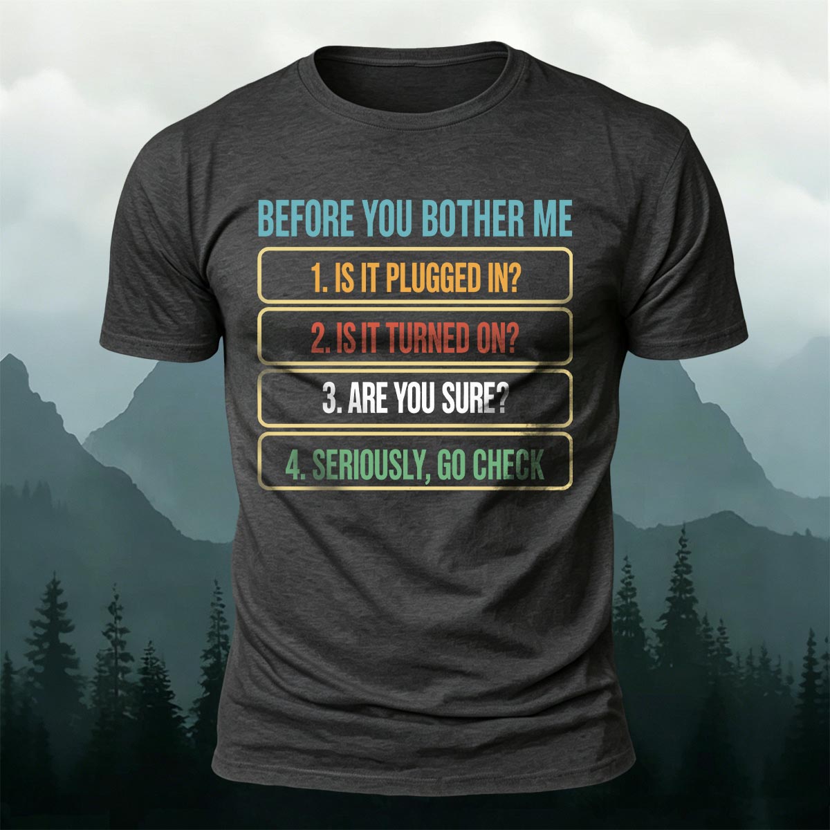 面白いITサポートチェックリスト カジュアルコットンTシャツ