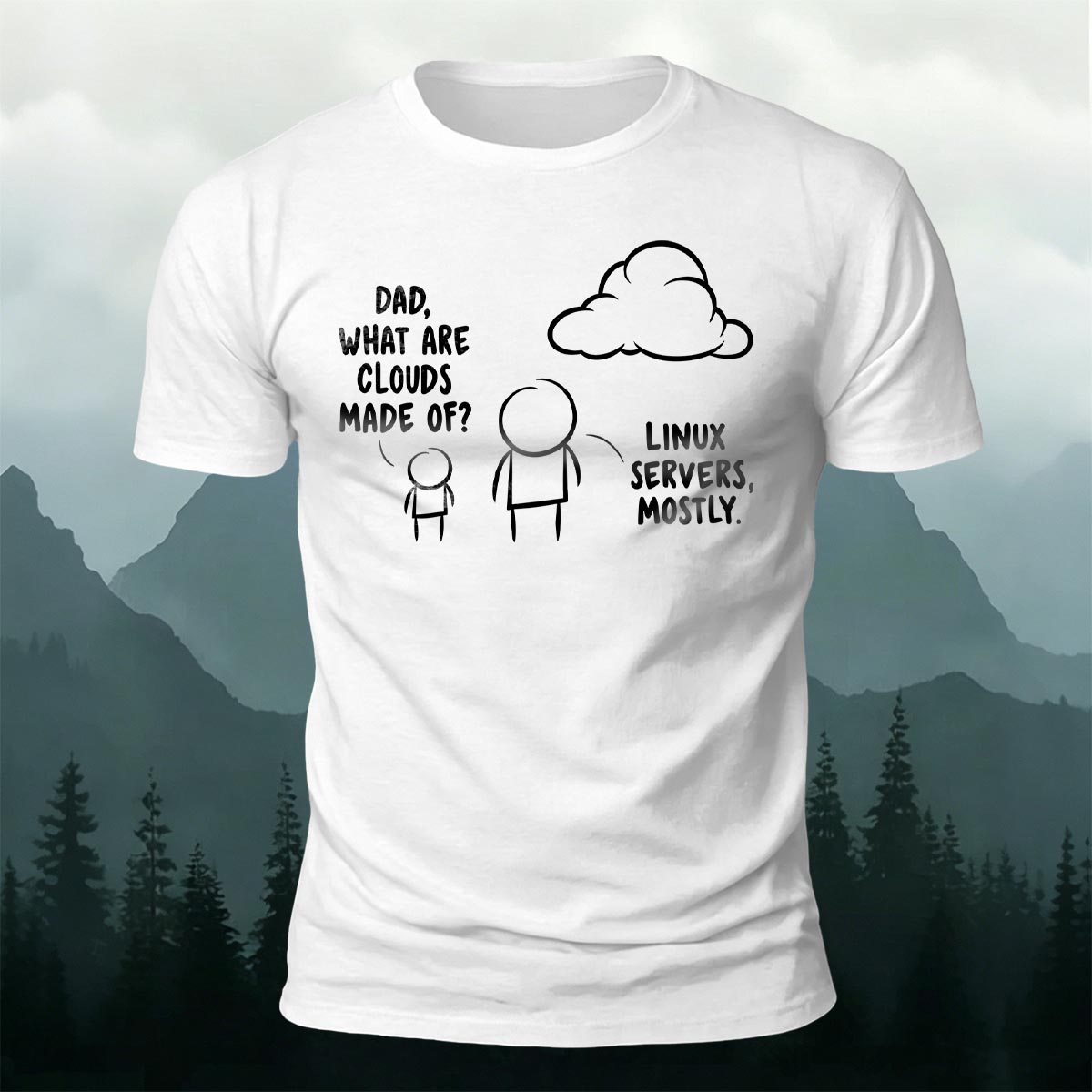 IT Joke Cloud Servers Premium Cotton Casual Tee