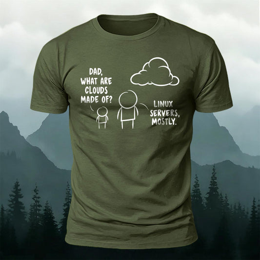 IT Joke Cloud Servers Premium Cotton Casual Tee