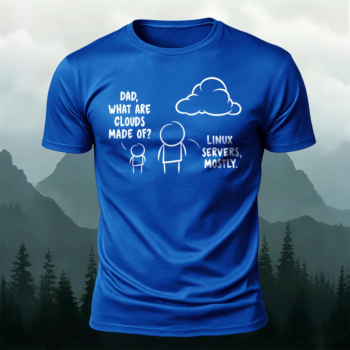 IT Joke Cloud Servers Premium Cotton Casual Tee