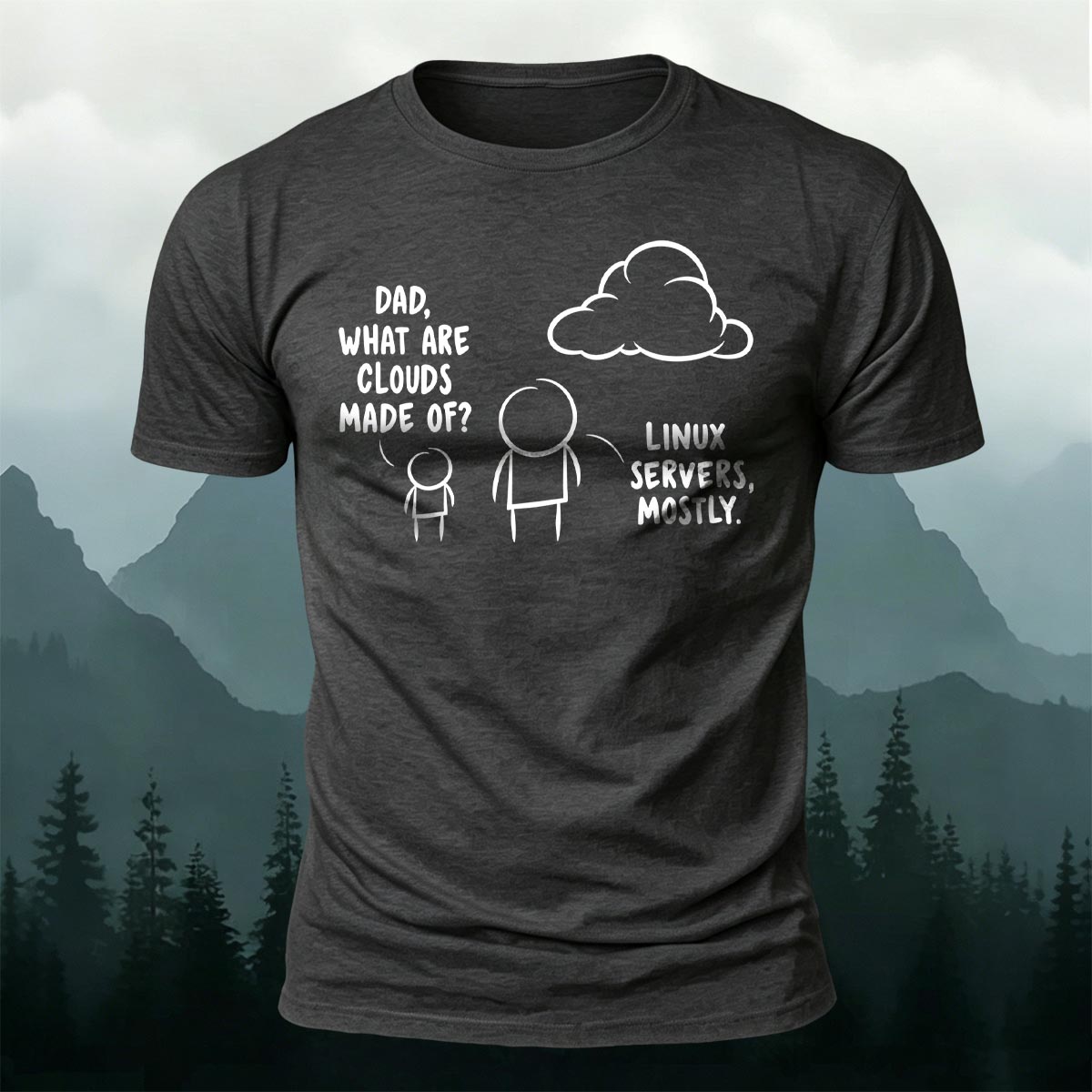 IT Joke Cloud Servers Premium Cotton Casual Tee