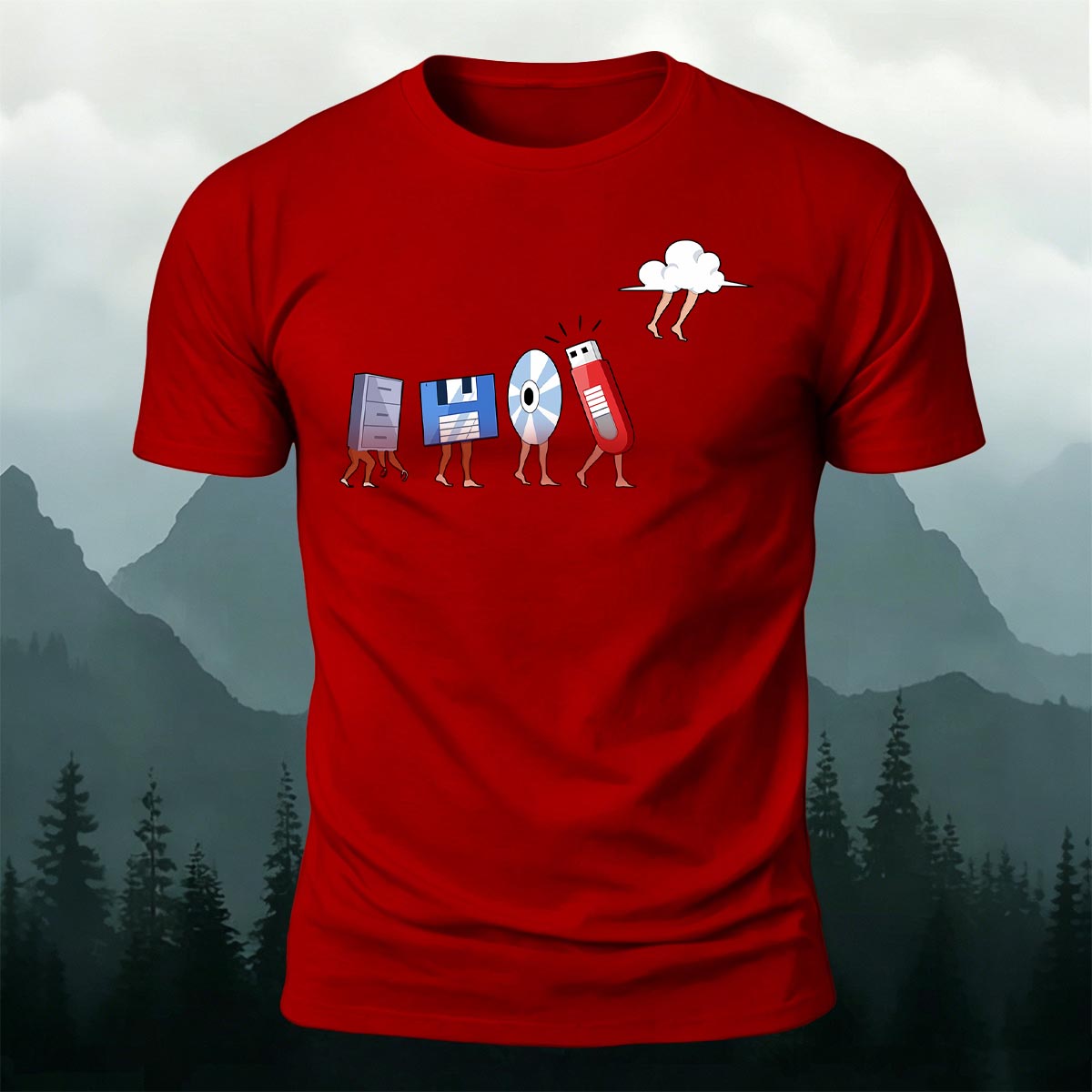 Retro Computer Storage Devices Premium Cotton Tee