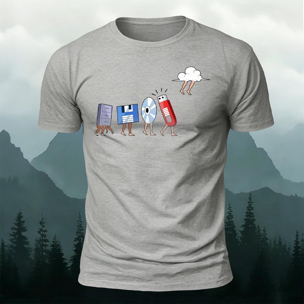 Retro Computer Storage Devices Premium Cotton Tee