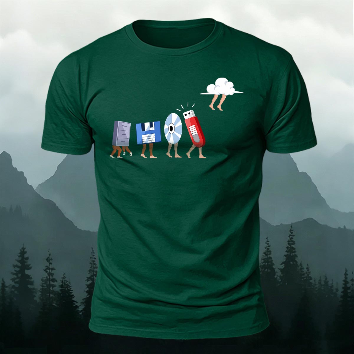 Retro Computer Storage Devices Premium Cotton Tee
