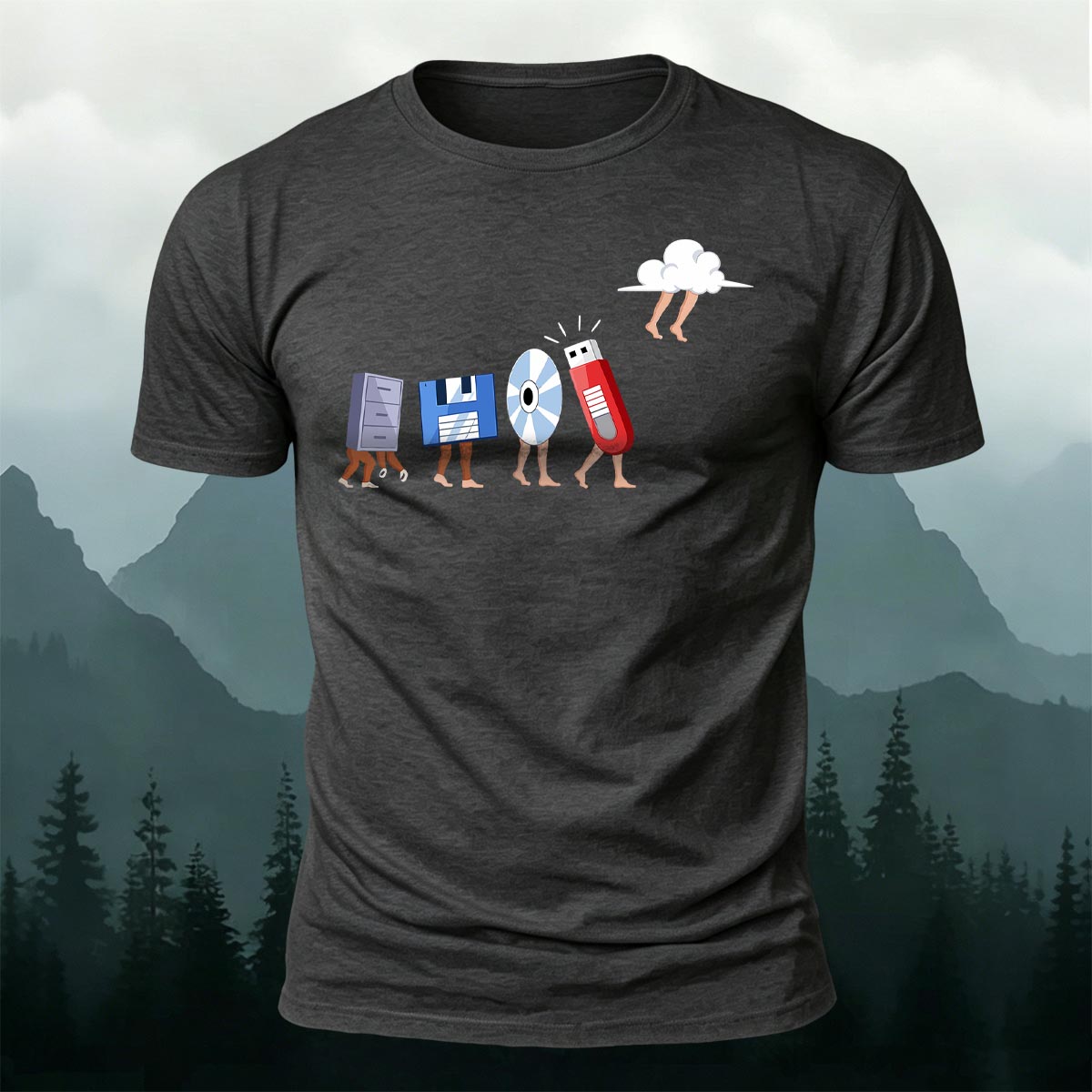 Retro Computer Storage Devices Premium Cotton Tee