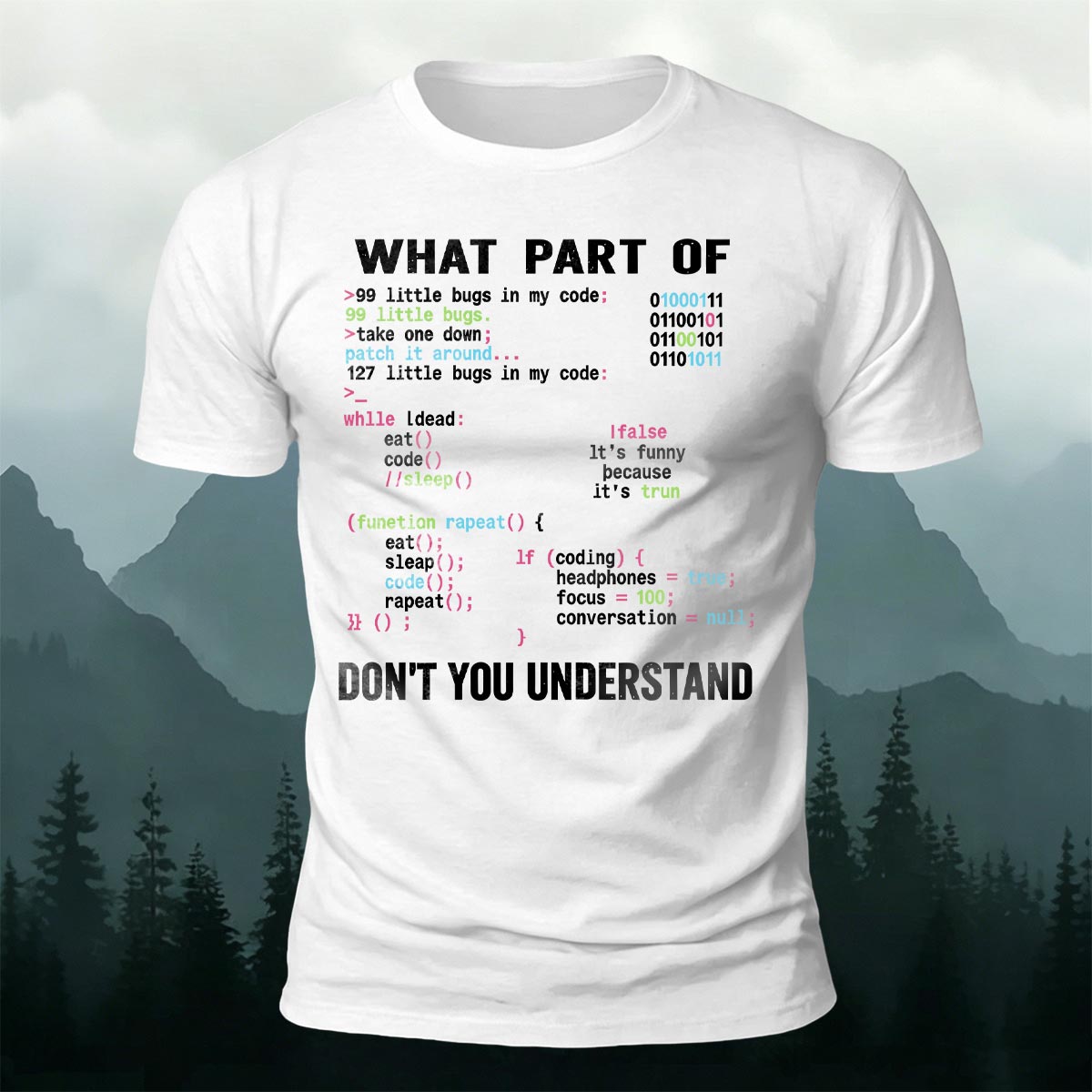 Funny Coder Bug Premium Cotton Casual Tee