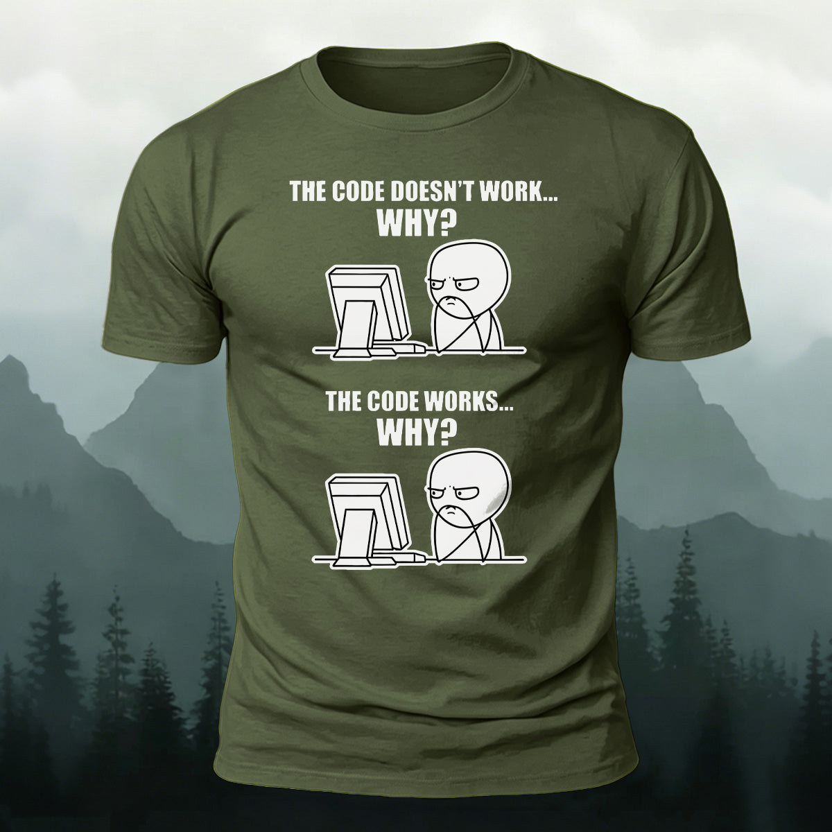 Developer Confused Coding Joke Premium Cotton Tee
