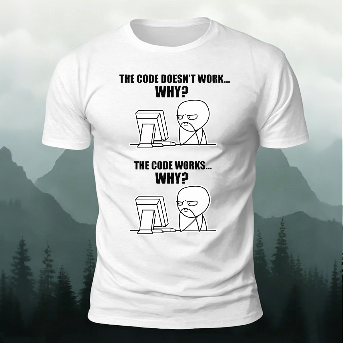 Developer Confused Coding Joke Premium Cotton Tee