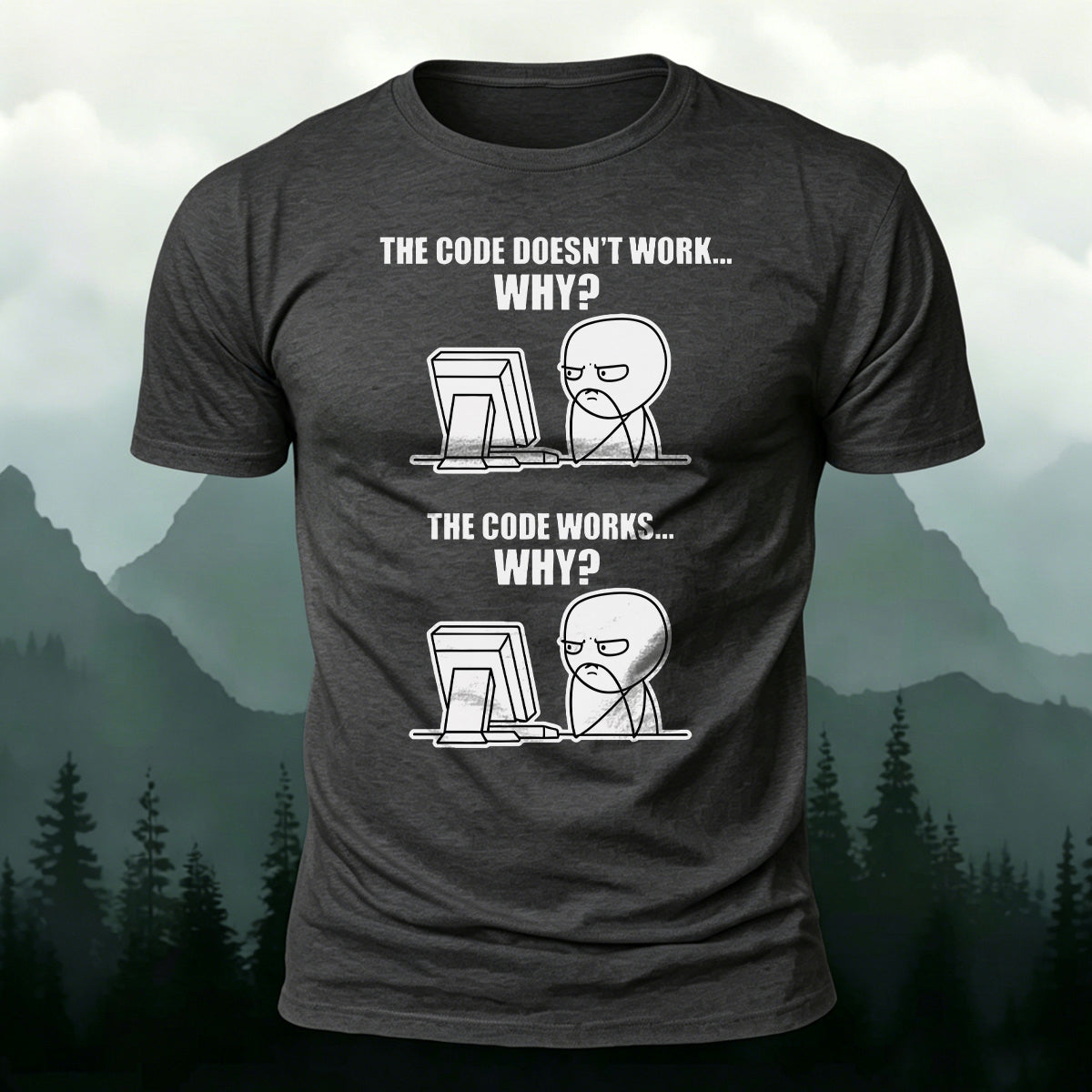 Developer Confused Coding Joke Premium Cotton Tee