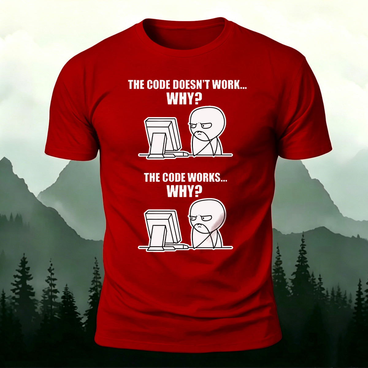 Developer Confused Coding Joke Premium Cotton Tee