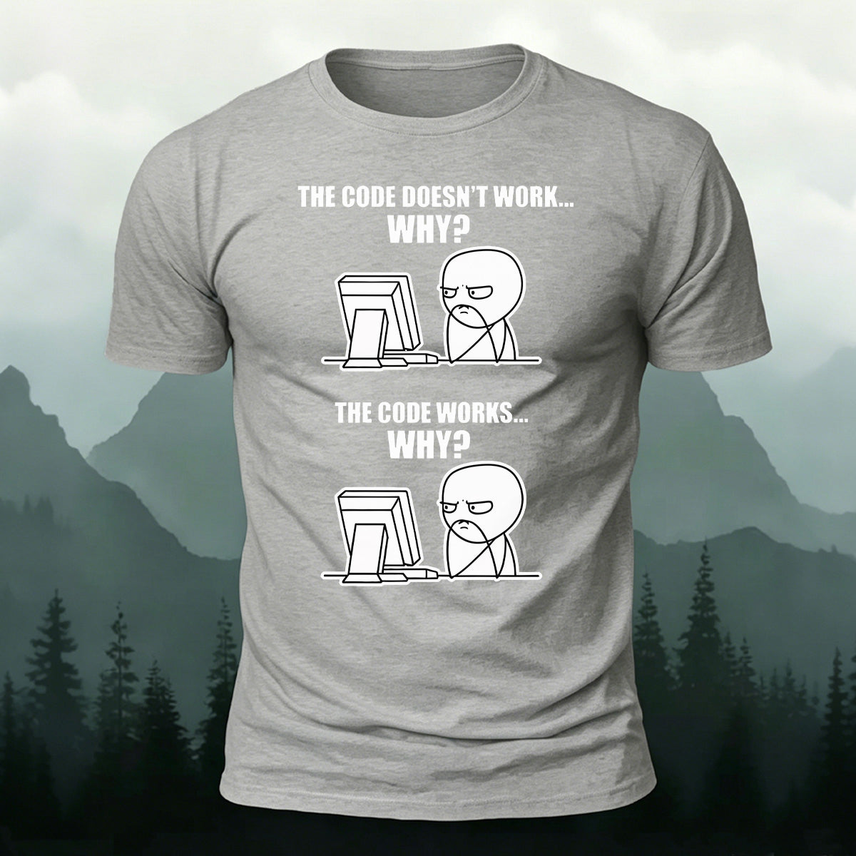 Developer Confused Coding Joke Premium Cotton Tee