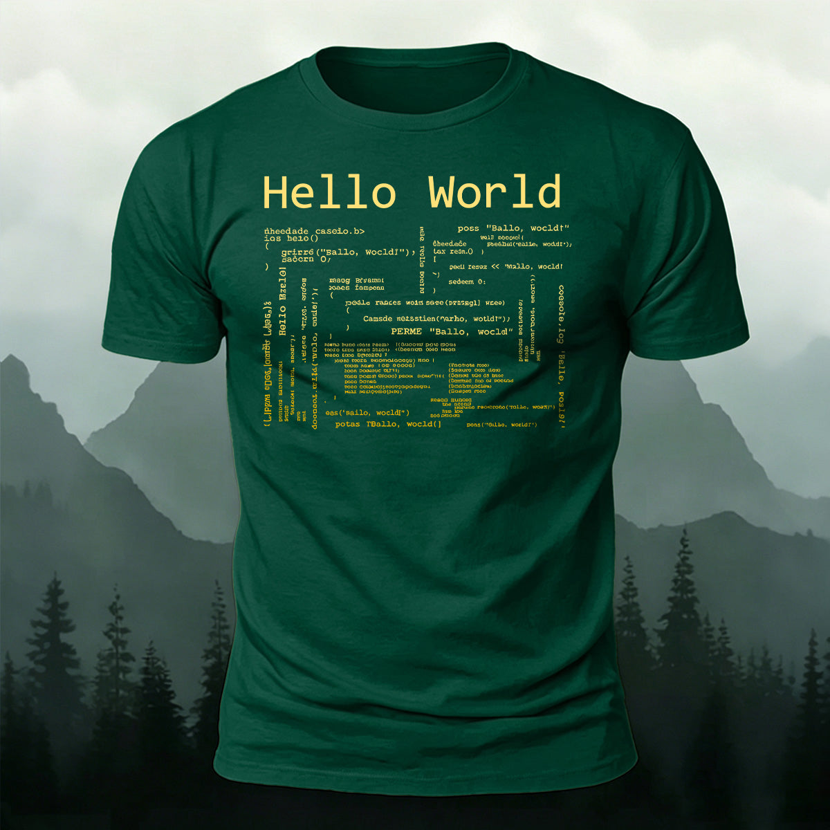 Classic Hello World Code Casual Cotton T-Shirt