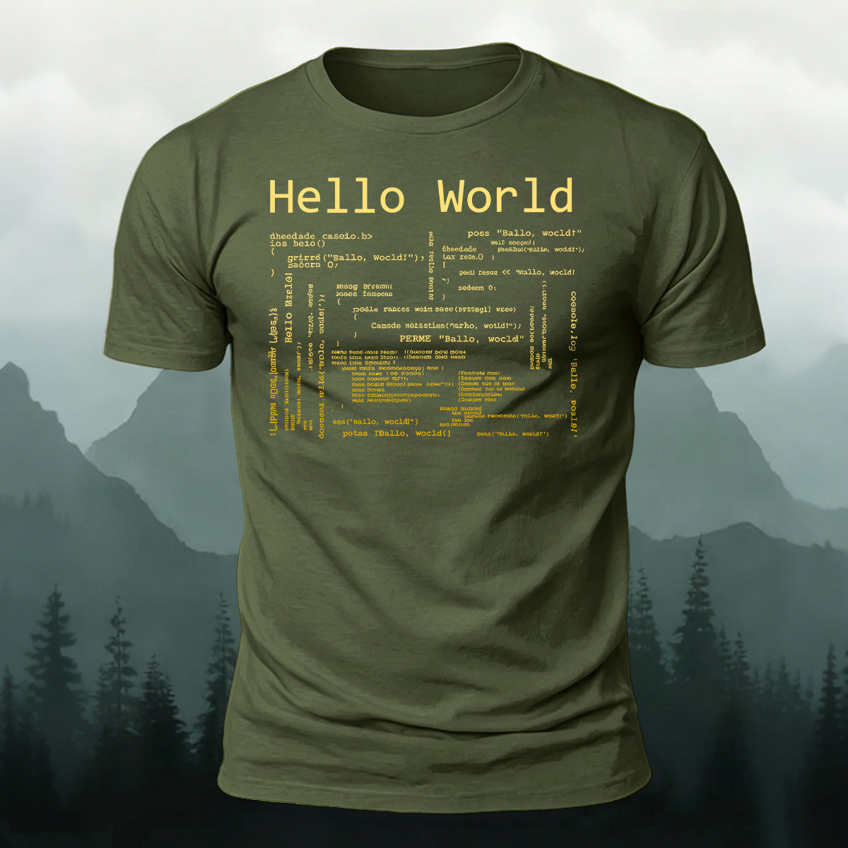 Classic Hello World Code Casual Cotton T-Shirt