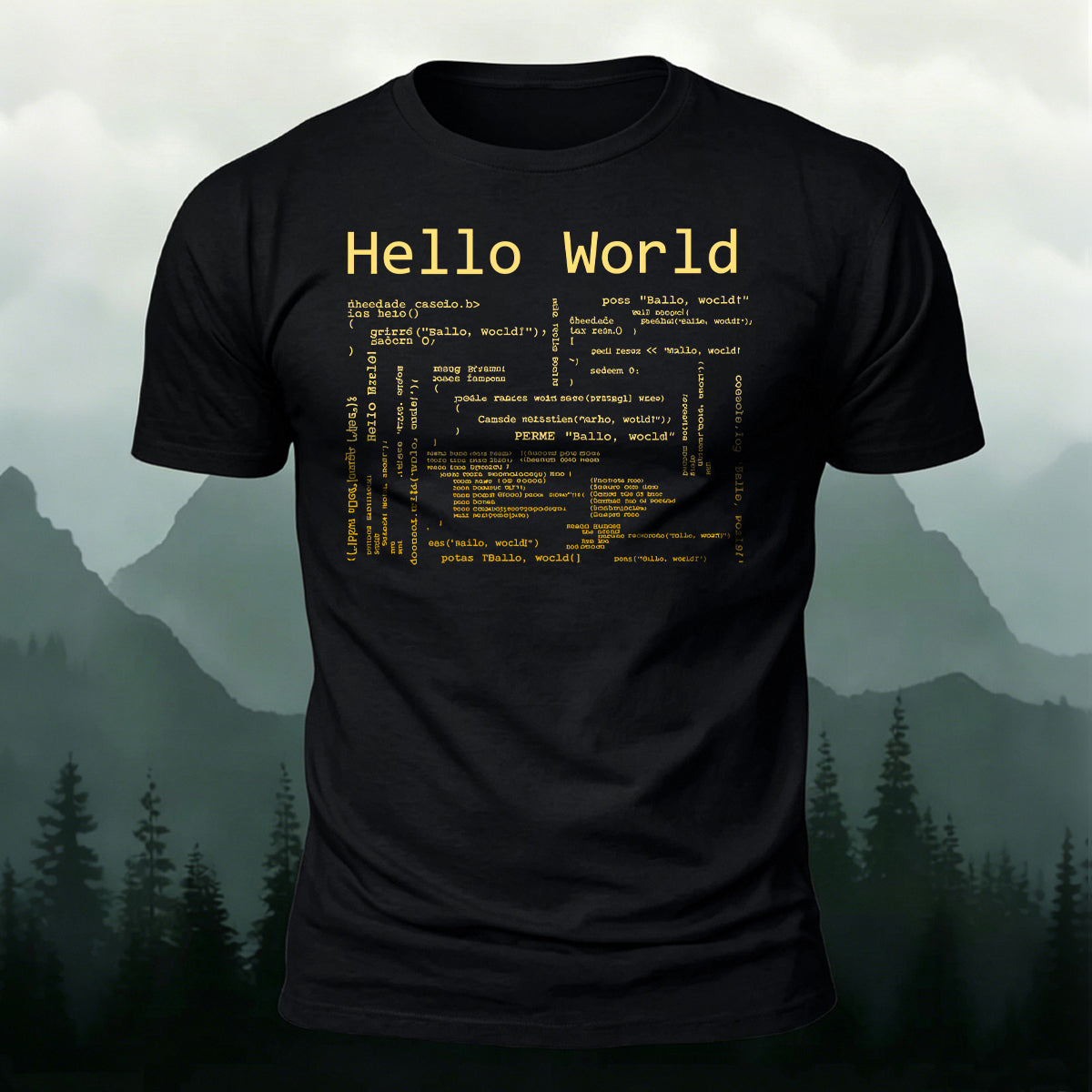 Classic Hello World Code Casual Cotton T-Shirt