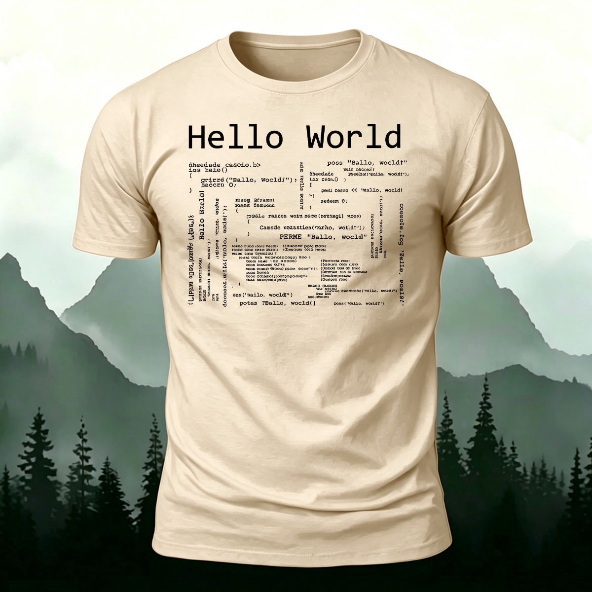Classic Hello World Code Casual Cotton T-Shirt