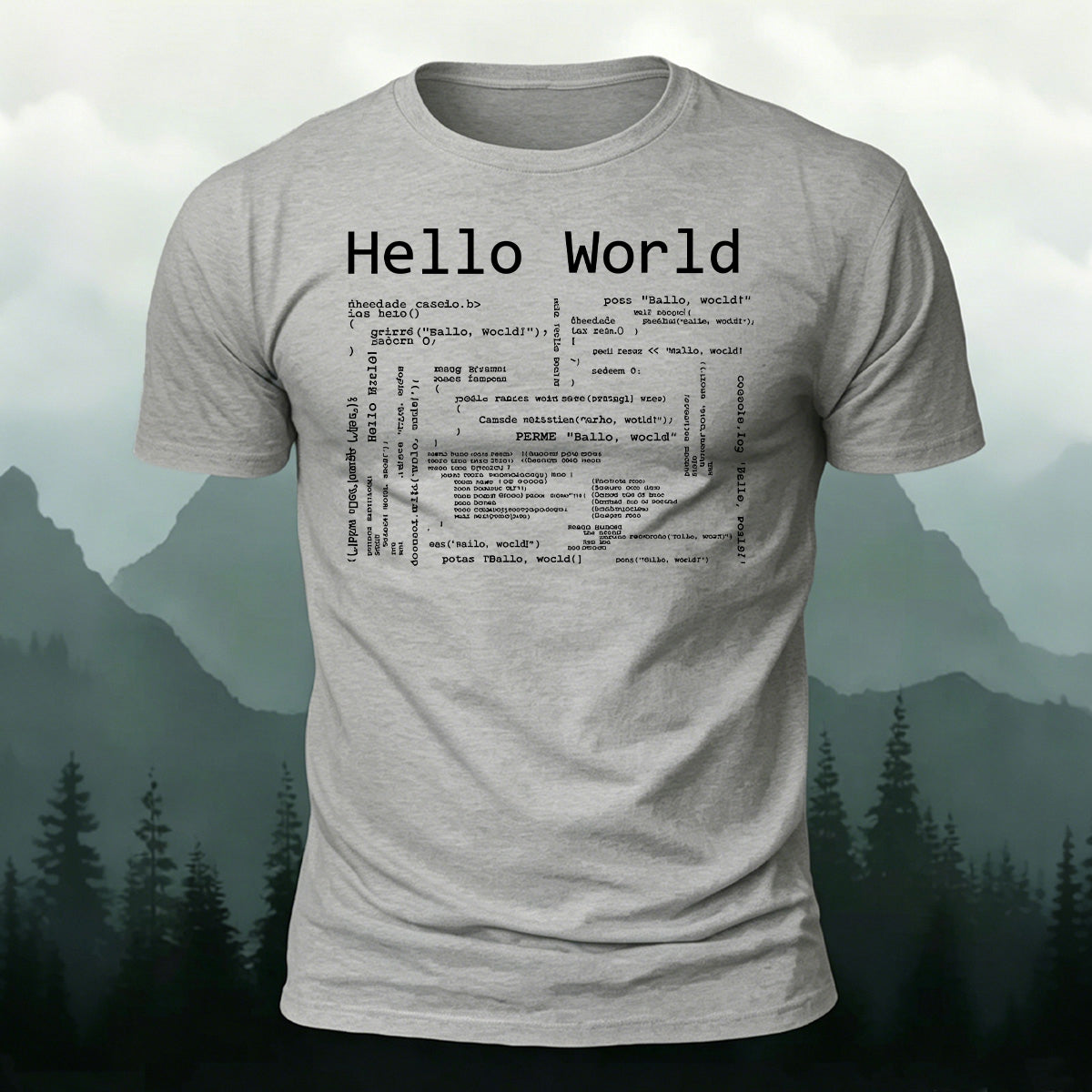 Classic Hello World Code Casual Cotton T-Shirt
