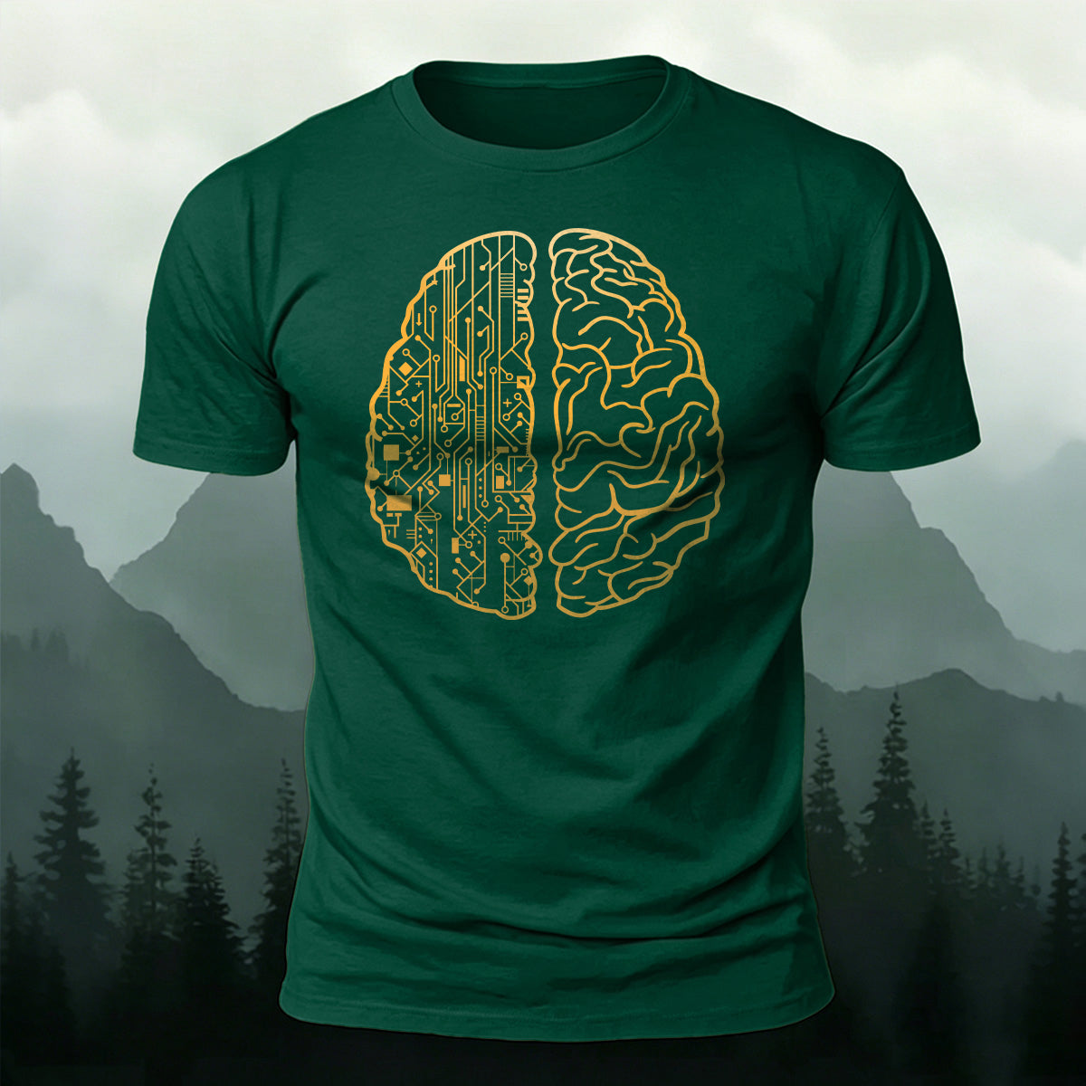 Creative Tech Brain Premium Cotton Casual T-Shirt
