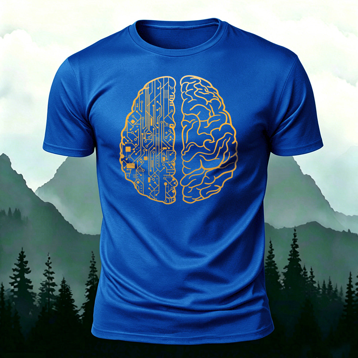 Creative Tech Brain Premium Cotton Casual T-Shirt