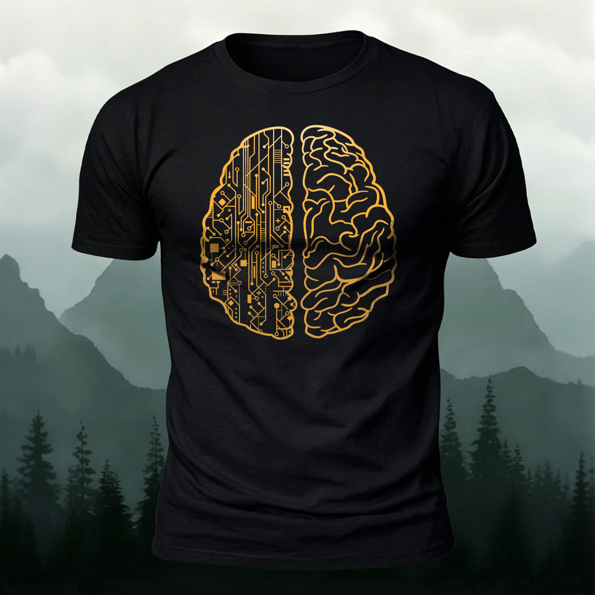 Creative Tech Brain Premium Cotton Casual T-Shirt