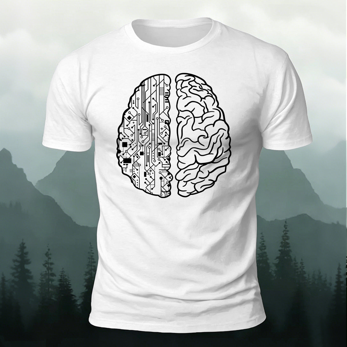 Creative Tech Brain Premium Cotton Casual T-Shirt