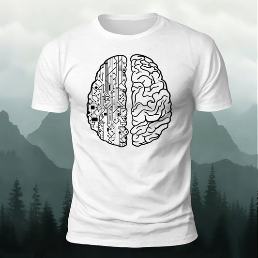 Creative Tech Brain Premium Cotton Casual T-Shirt