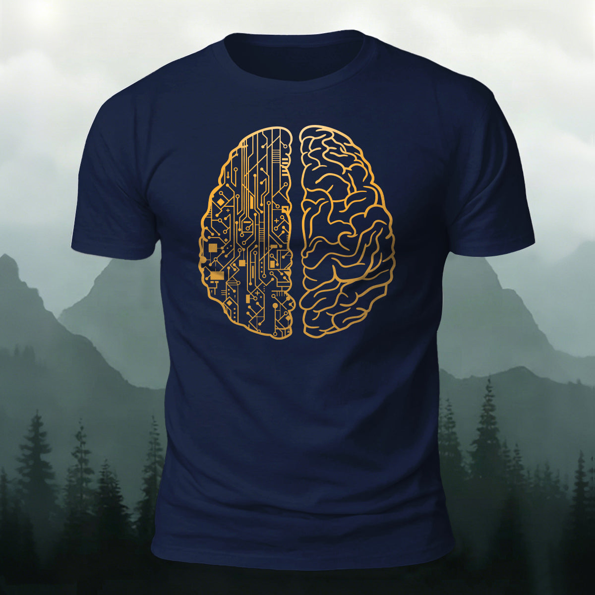 Creative Tech Brain Premium Cotton Casual T-Shirt