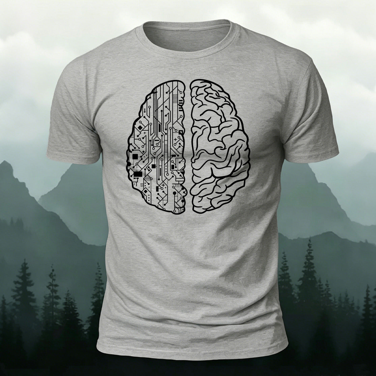 Creative Tech Brain Premium Cotton Casual T-Shirt