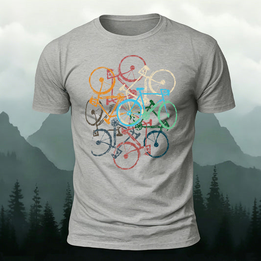 マルチカラー マウンテンバイク ヴィンテージグラフィック Tシャツ