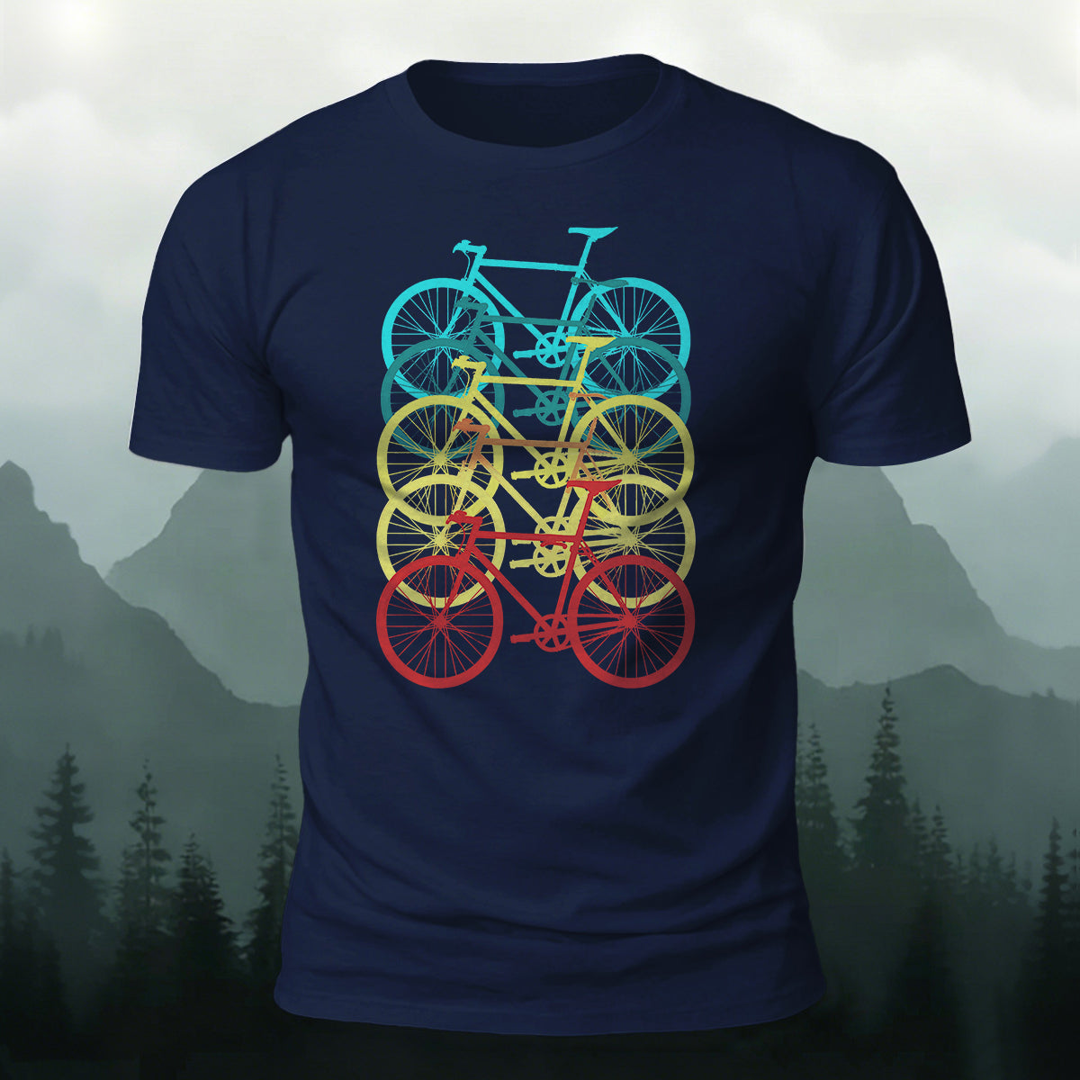Vintage Layered Road Bike Casual Cotton T-Shirt