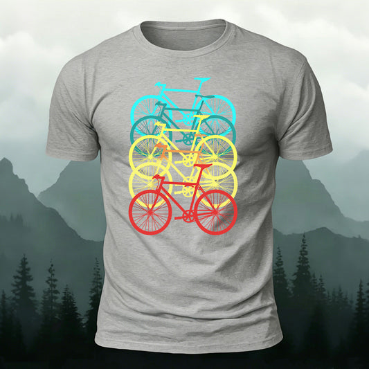 Vintage Layered Road Bike Casual Cotton T-Shirt