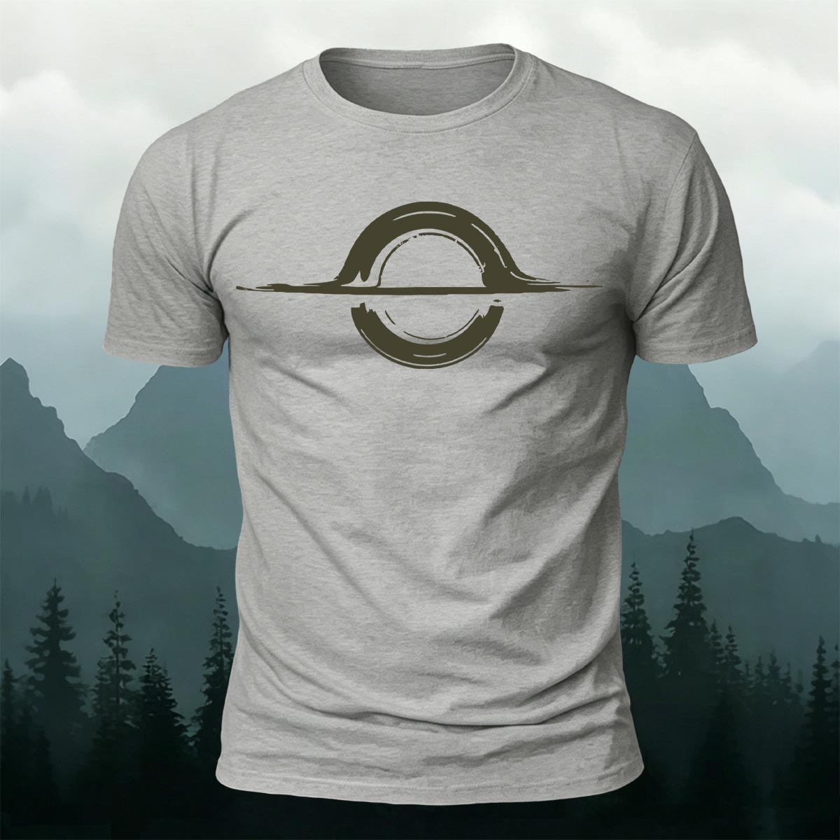 Abstract Circle Horizon Minimal Premium Cotton T-Shirt