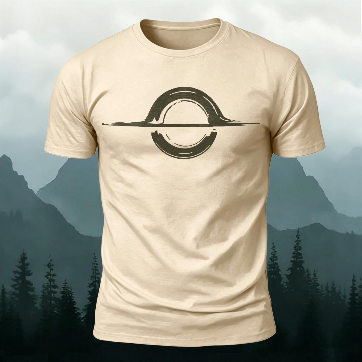 Abstract Circle Horizon Minimal Premium Cotton T-Shirt