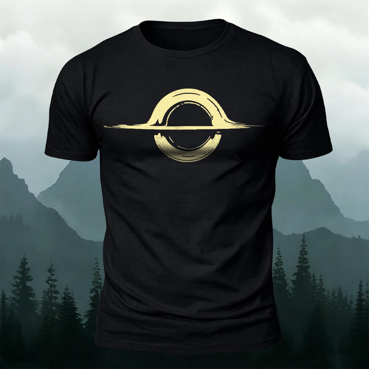 Abstract Circle Horizon Minimal Premium Cotton T-Shirt