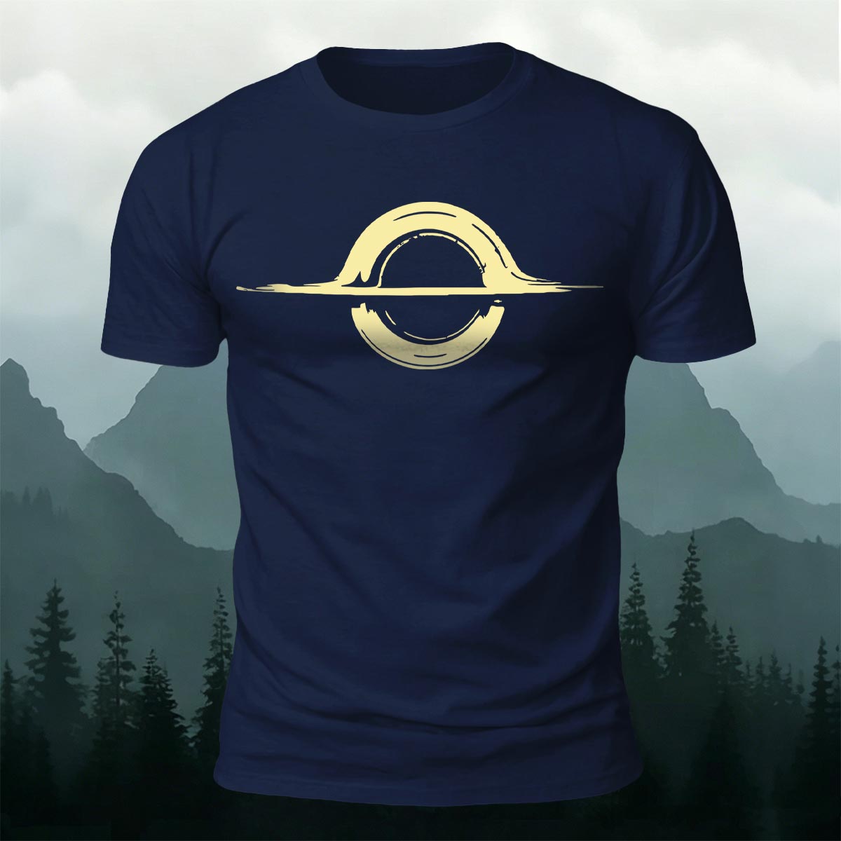 Abstract Circle Horizon Minimal Premium Cotton T-Shirt