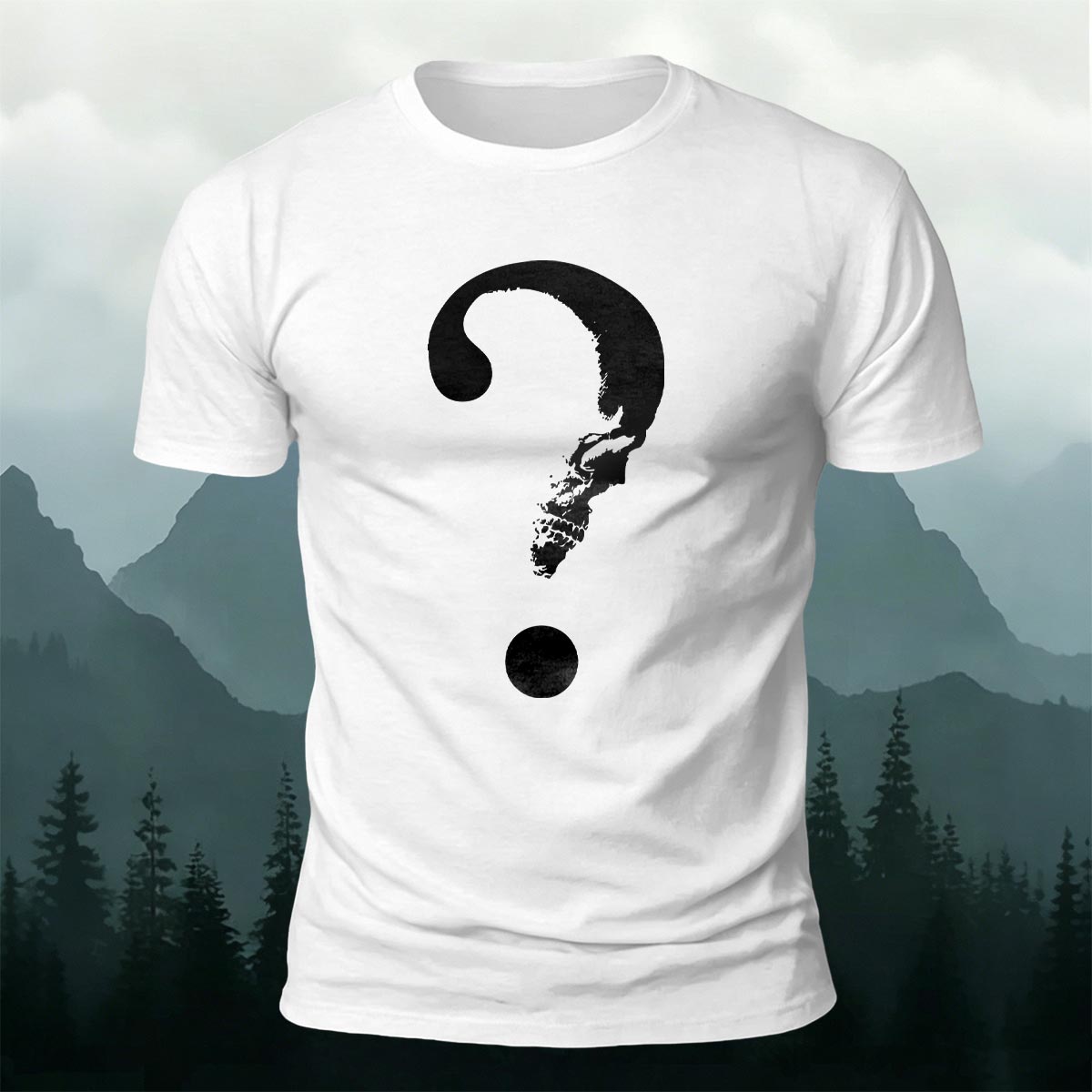 Skull Question Mark Dark Creative Premium Cotton T-Shirt