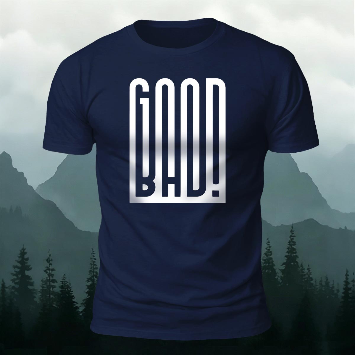 Contrast Good Bad Typography Casual Cotton T-Shirt