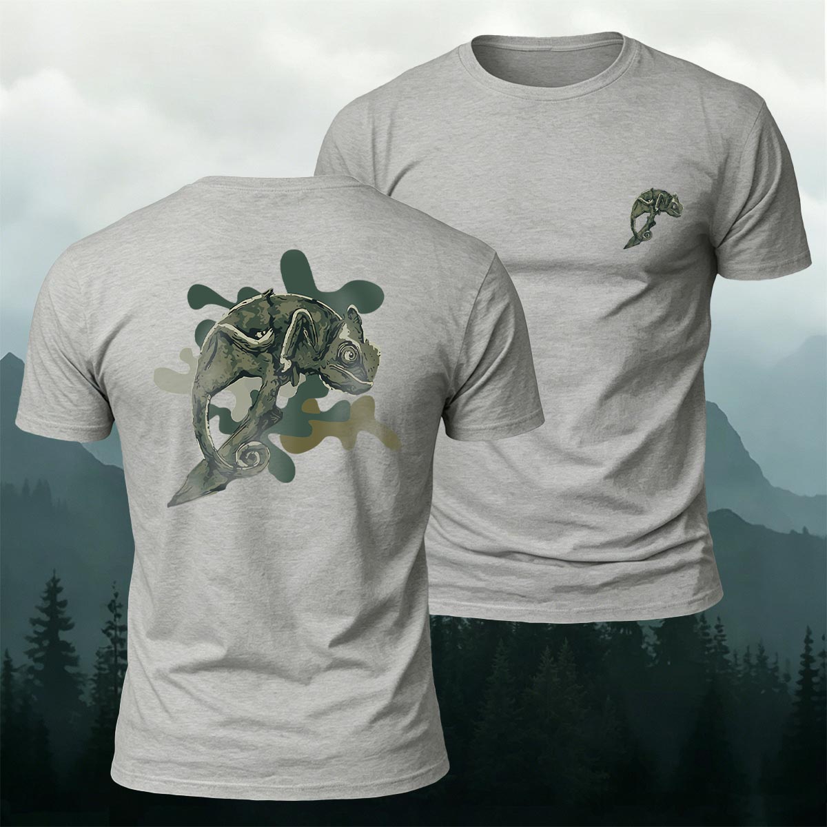 Vintage Camouflage Chameleon Premium Cotton T-Shirt
