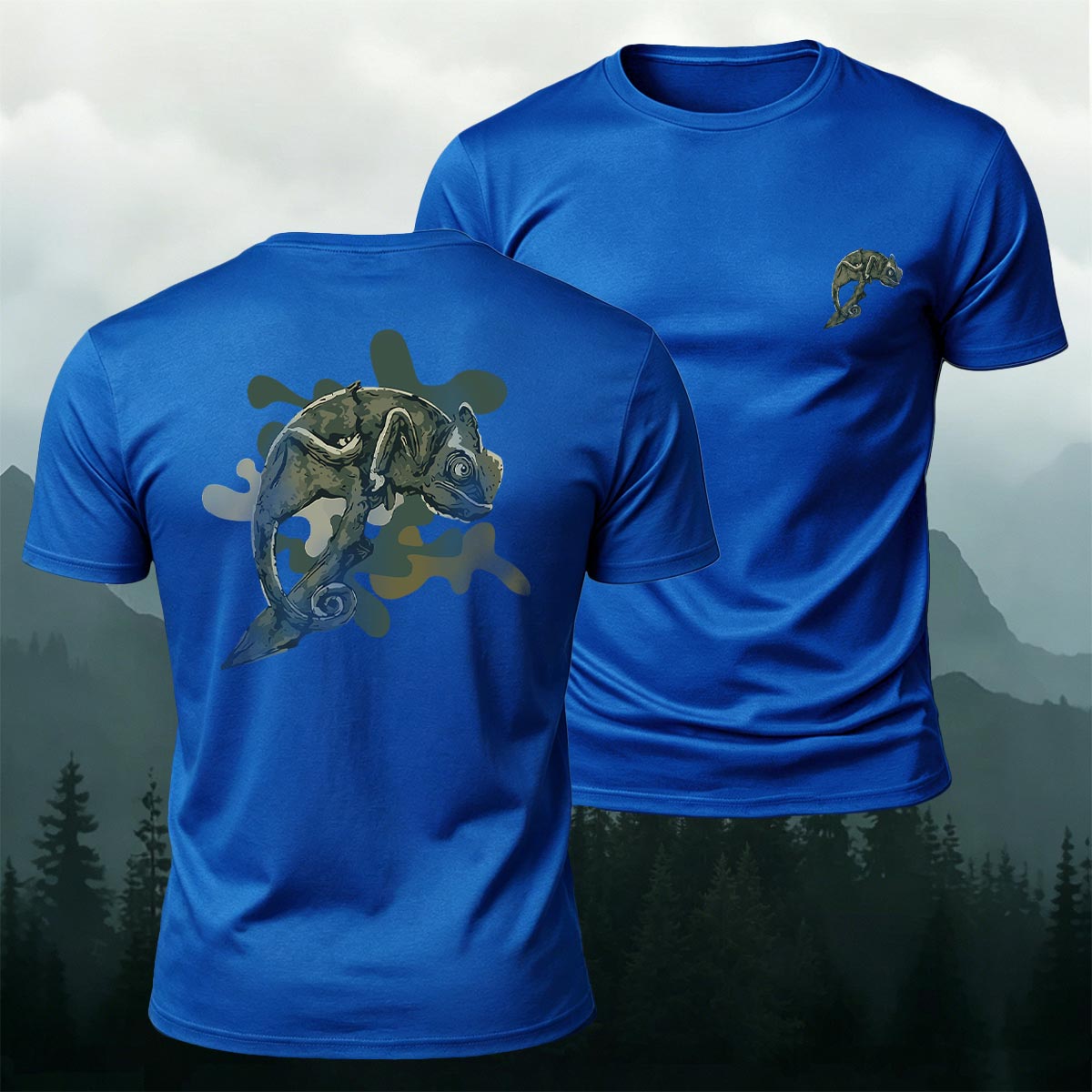 Vintage Camouflage Chameleon Premium Cotton T-Shirt
