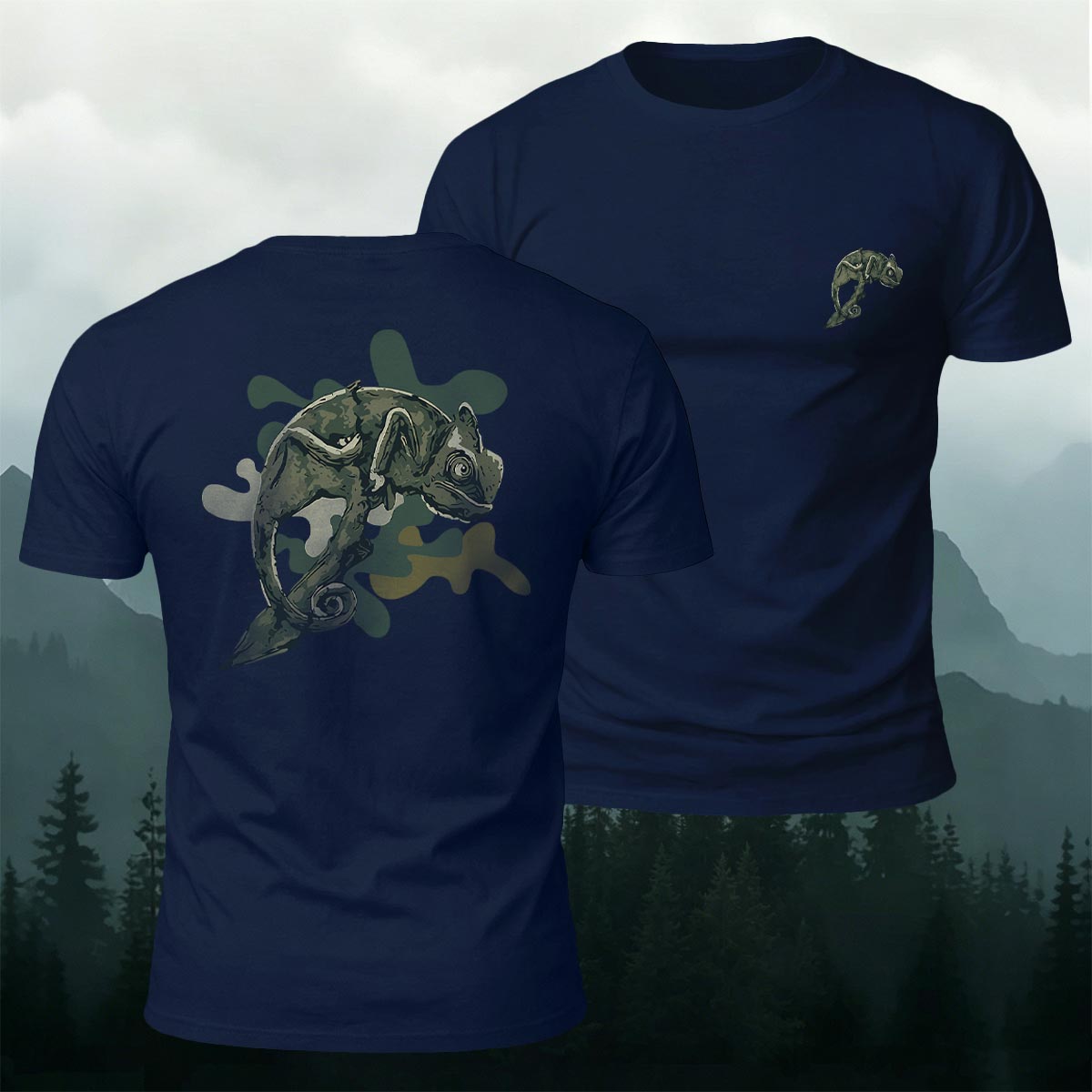 Vintage Camouflage Chameleon Premium Cotton T-Shirt
