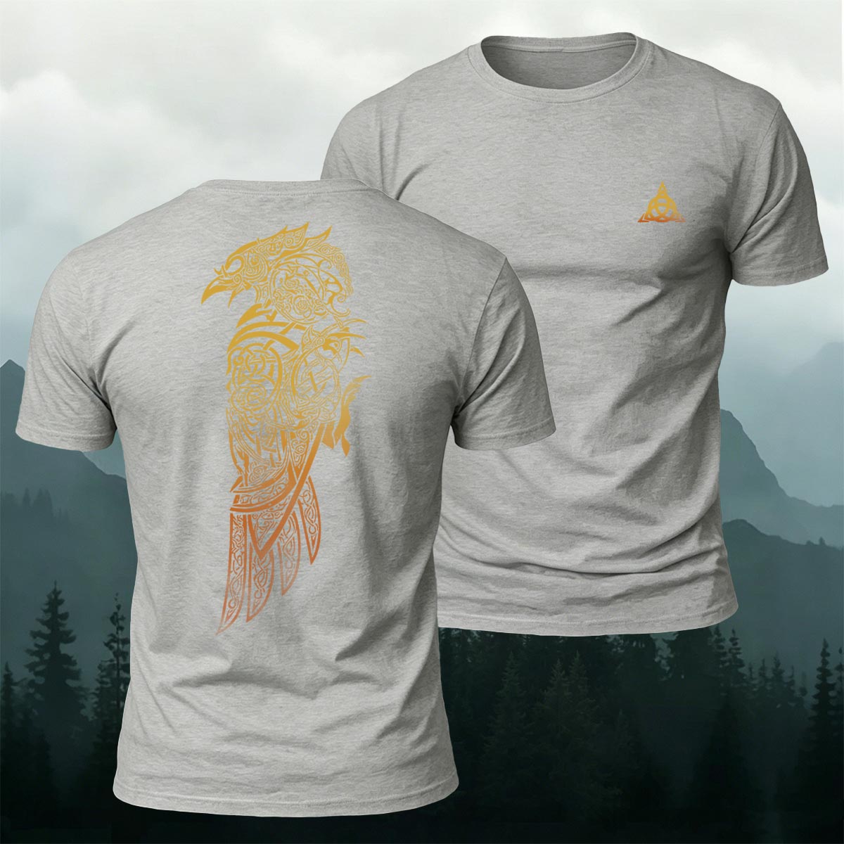 Viking Mythology Raven Premium Cotton Casual Tee