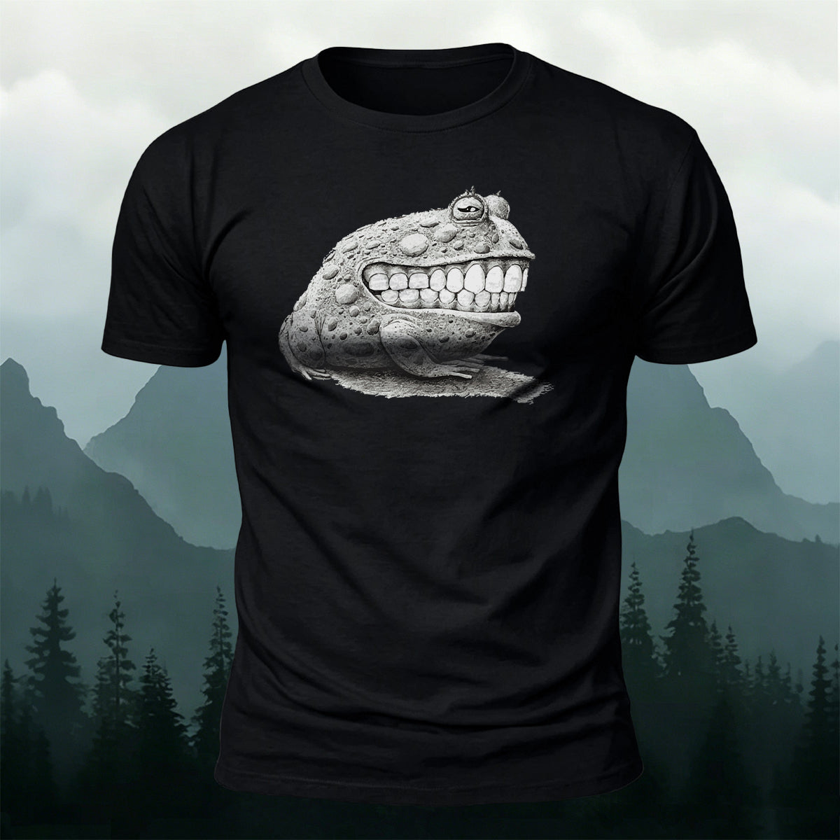 Weird Smiling Frog Casual Premium Cotton T-Shirt