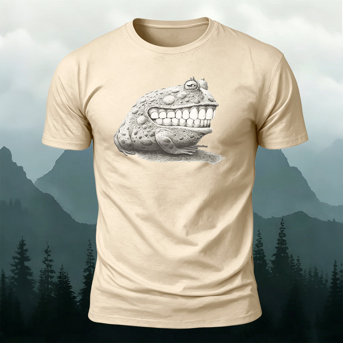 Weird Smiling Frog Casual Premium Cotton T-Shirt