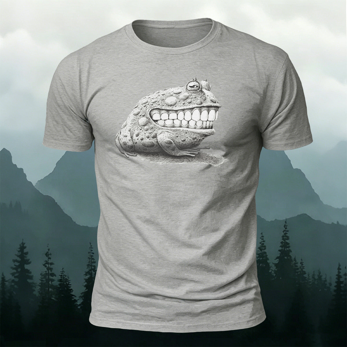 Weird Smiling Frog Casual Premium Cotton T-Shirt