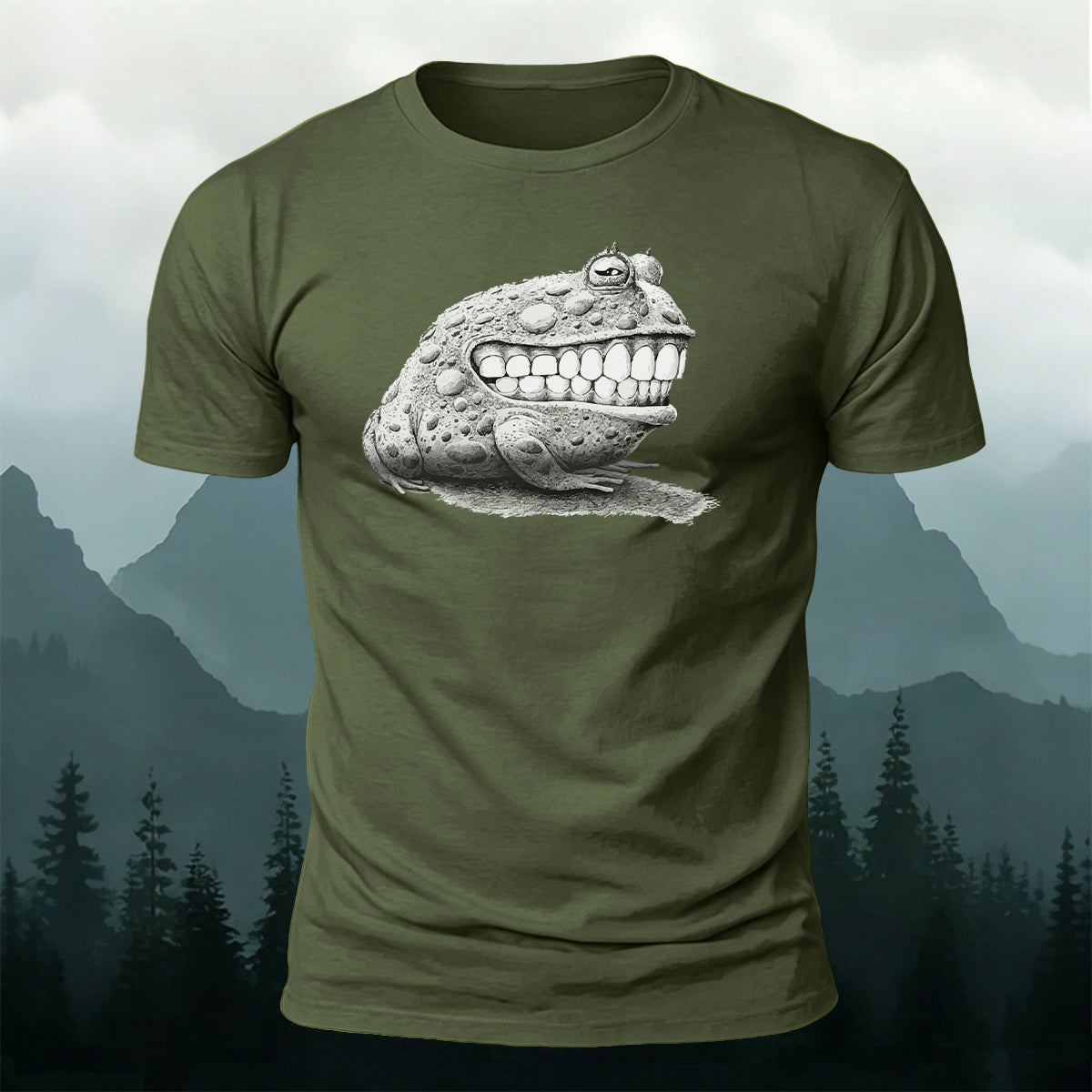 Weird Smiling Frog Casual Premium Cotton T-Shirt